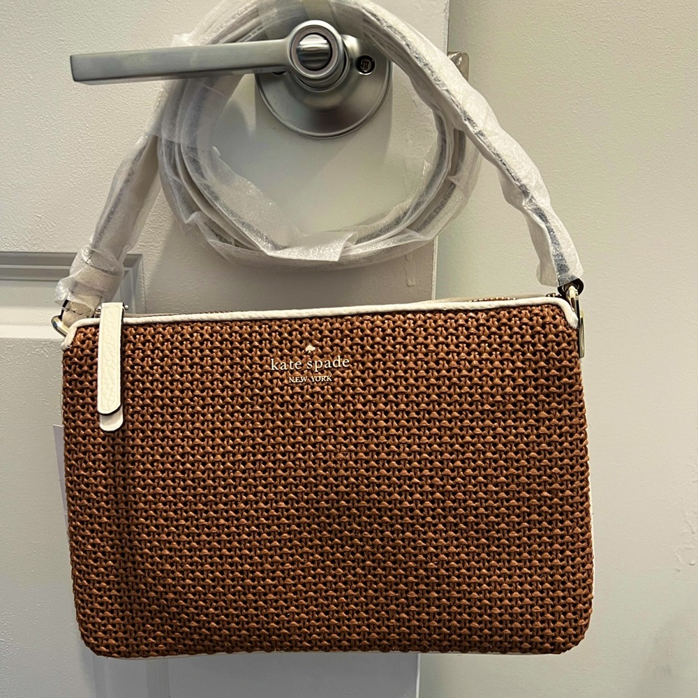kate spade jackson straw triple gusset crossbody